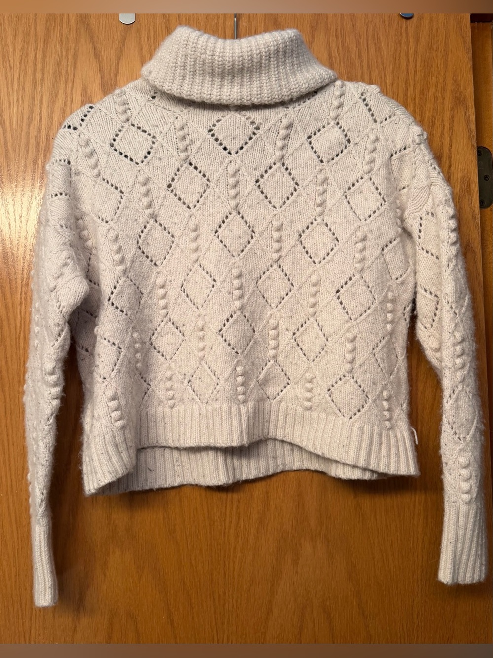 LOFT Cropped Turtleneck White Sweater - Size Medium